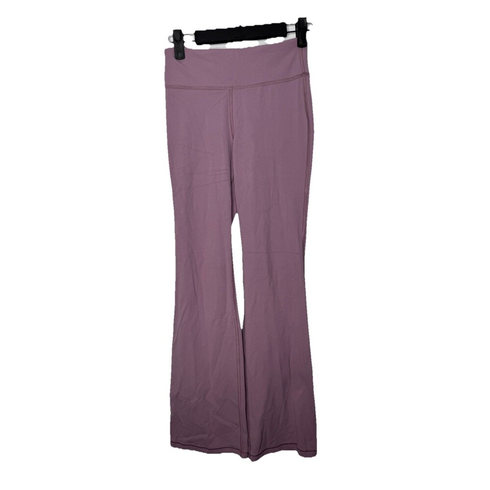 Athleta Girl Large 12 Leggings Purple Pullup Pockets Chit Chat Flare High-Rise